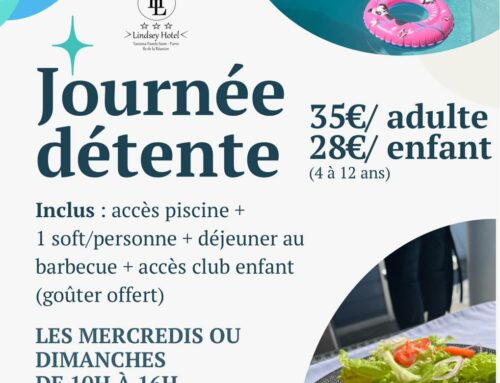 Barbecue, Club enfant & Piscine chauffée : c’est la formule Journée Détente au Lindsey Hôtel !