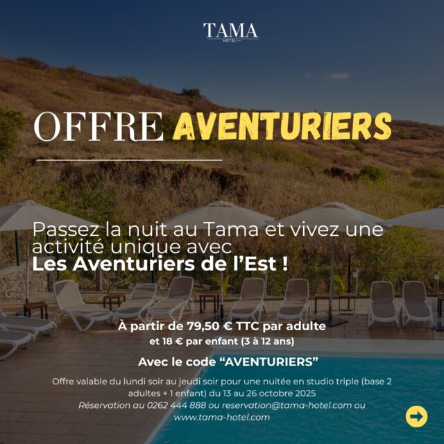 Forfait hôtel nuitée en studio triple et activité pour 79,50 € TTC avec le code AVENTURIERS.
